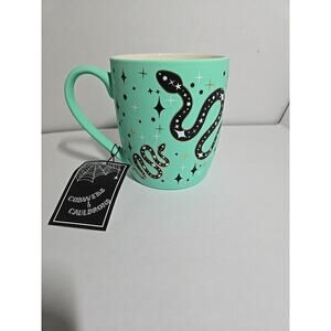 Cobwebs And Cauldron Mug Black Snakes Green Teal Soft Touch Reputation Halloween